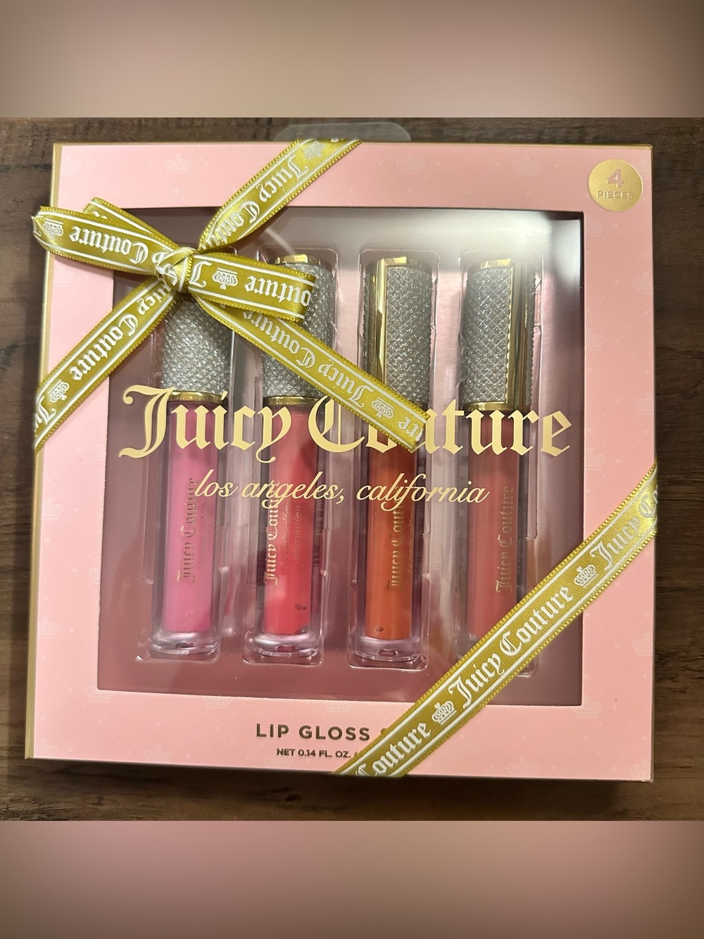 Juicy Couture 4 pc Lip Gloss Set ~Berry•Watermelon•Clementine•Cocoa~ NEW